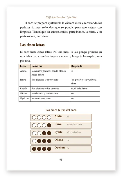 Página interior: las cinco letras del coco
